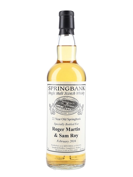 Springbank 22 Year Old Bottled 2016 - Private Cask Bottling 70cl / 52.1%