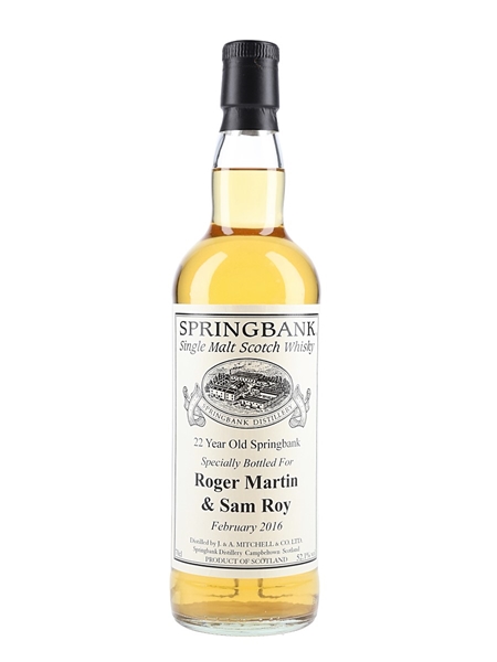 Springbank 22 Year Old Bottled 2016 - Private Cask Bottling 70cl / 52.1%