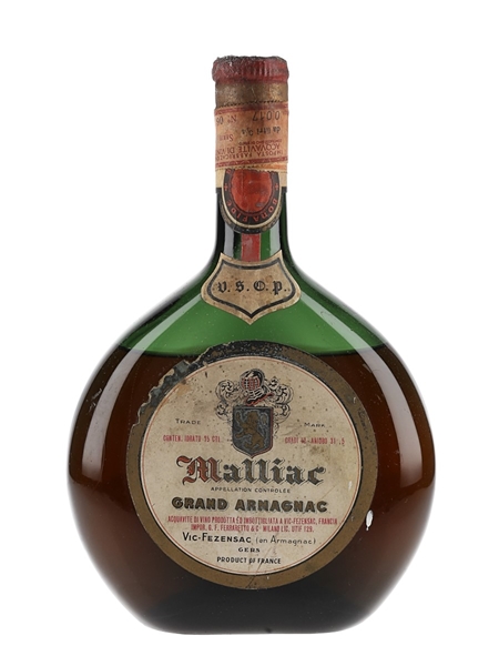 Malliac VSOP Armagnac Bottled 1960s-1970s - Ferraretto 75cl / 42%