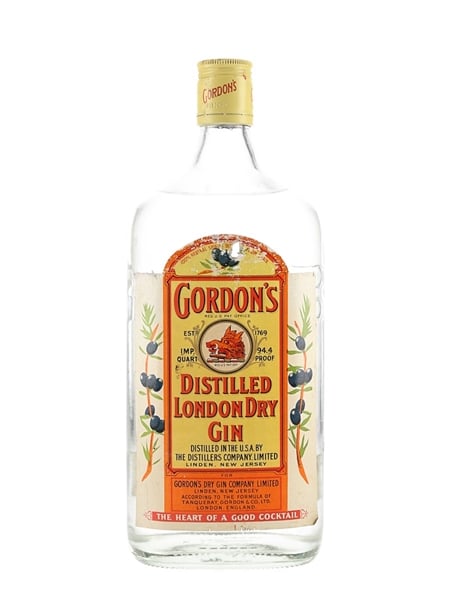 Gordon's Distilled London Dry Gin Bottled 1970s - Linden, New Jersey 113cl / 47.2%