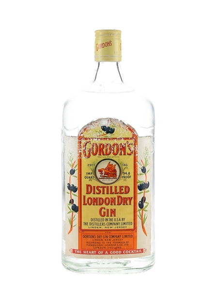 Gordon's Distilled London Dry Gin Bottled 1970s - Linden, New Jersey 113cl / 47.2%