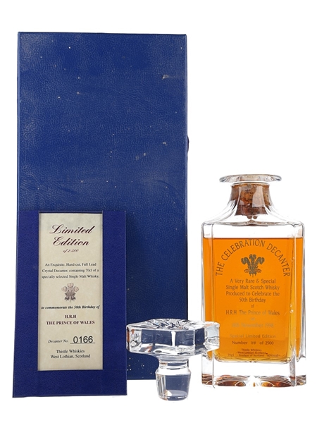 Thistle Whiskies Celebration Decanter HRH Prince Of Wales 50th Birthday 70cl / 40%