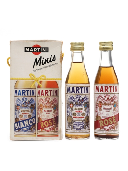 Martini Bianco & Martini Rose Miniatures 2 x 10cl