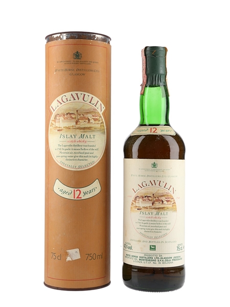 Lagavulin 12 Year Old Bottled 1980s - Montenegro 75cl / 43%