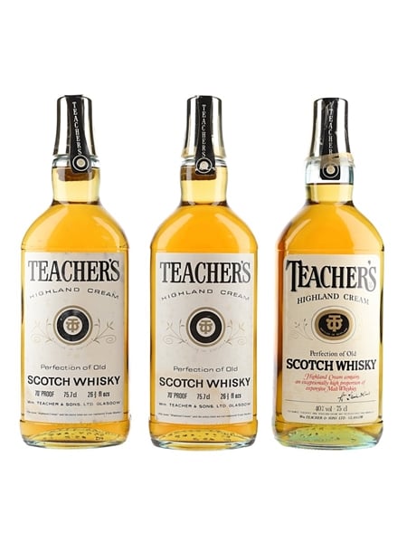 Teacher's Highland Cream Bottled 1970s 3 x 75.7cl / 40%