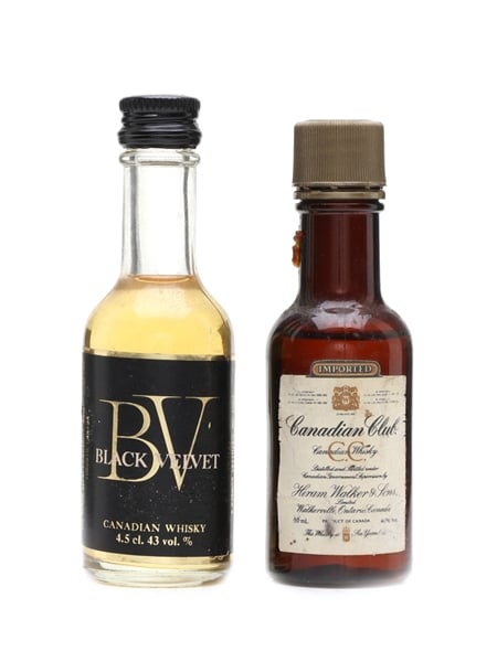 Canadian Whisky Miniatures Canadian Club & Black Velvet 5cl & 4.5cl