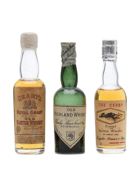 3 x Blended Scotch Whisky Miniature 