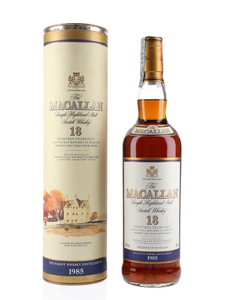 Macallan 18 Year Old Youngest Whisky Distilled In 1985 70cl / 43%