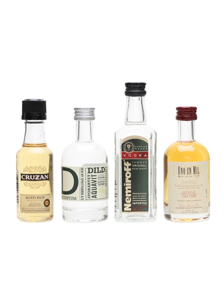 Assorted Spirits Rum, Aquavit, Brandy, Vodka 4 x 5cl / 40%