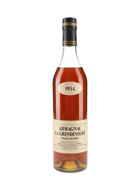 La Grindiniere Vieille Reserve 1934 Armagnac Distillerie De Montgommery 70cl / 40%