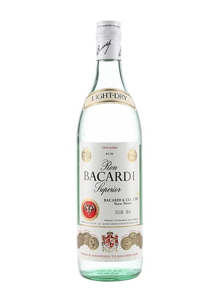 Bacardi Carta Blanca Superior Bottled 1980s - Bahamas & Trinidad 75cl / 37.5%