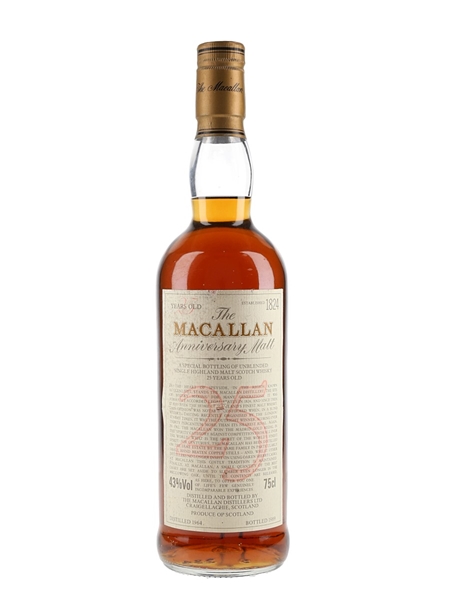 Macallan 1964 25 Year Old Anniversary Malt Bottled 1989 75cl / 43%