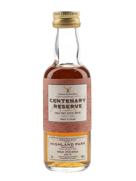 Highland Park 1970 Centenary Reserve Bottled 1995 - Gordon & MacPhail 5cl / 40%