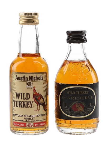 Wild Turkey 1855 Reserve & 8 Year Old 101 Proof Bottled 1990s 2 x 5cl