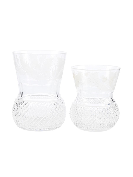 Edinburgh Crystal Whisky Glasses  10cm & 8cm Tall