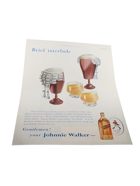 Johnnie Walker Advertising Print Brief Interlude - January 1939 26cm x 37cm