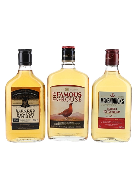 Asda McKendrick's, Famous Grouse & Sainsbury's Blended Scotch Whisky  3 x 35cl / 40%