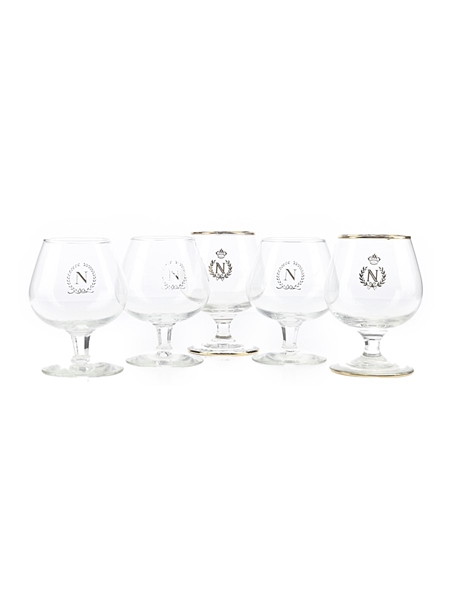 Set of Five Napoleon Brandy Glasses  