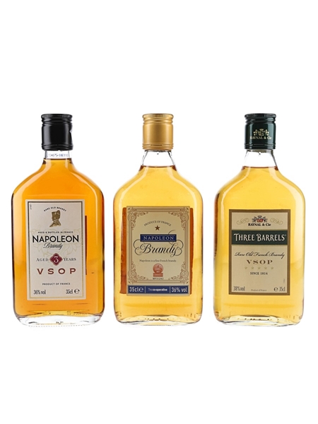 Napoleon Brandy, VSOP & Raynal Three Barrels VSOP Brandy  3 x 35cl