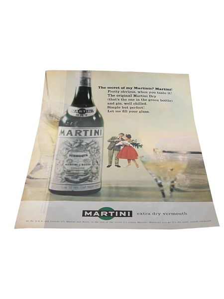 Martini Extra Dry Vermouth Advertising Print 1960 26cm x 36cm