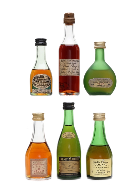 Cognac & Armagnac Miniatures Remy Martin, Janneau, Menuet 2 x 3cl, 4cl, 3 x 5cl / 40%