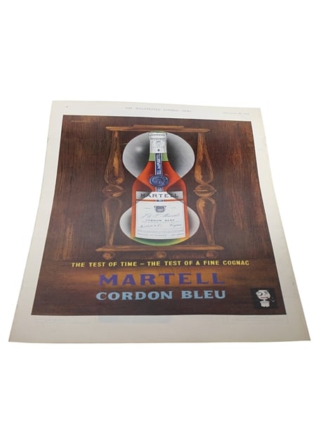 Martell Cordon Bleu Advertising Print December 1961 26cm x 36cm