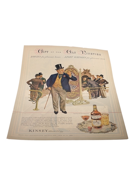 Kinsey Blended Whisky Advertising Print 1944 - Gift Of The Gay Nineties 26cm x 35cm