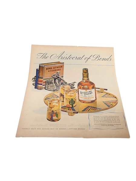 Kentucky Tavern Bourbon Advertising Print 1946 - The Aristocrat Of Bonds 26cm x 36cm