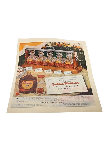 Golden Wedding Bourbon Advertising Print 1941 26cm x 35cm