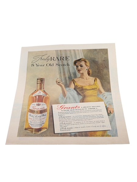 Grant's Stand Fast Blended Scotch Whisky Advertising Print 1960 - Truly Rare 22cm x 29cm