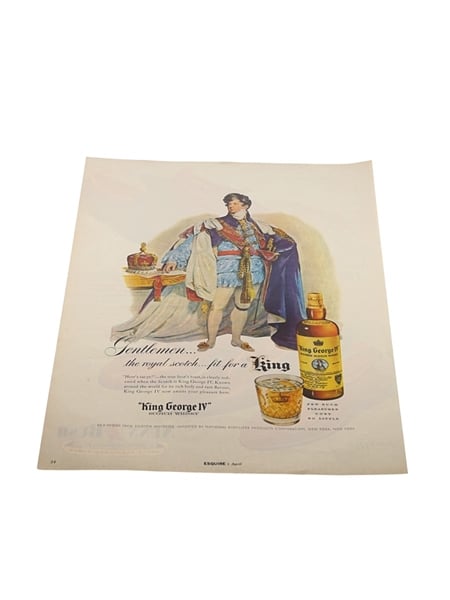 King George IV Whisky Advertising Print 1950s - The Royal Scotch Fit For A King 25cm x 33.5cm