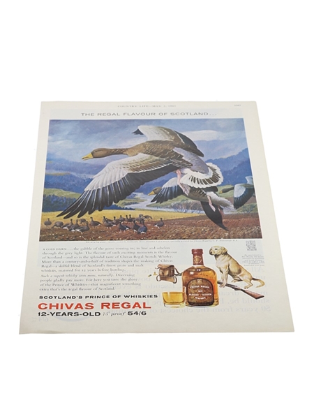 Chivas Regal Whisky Advertising Print May 1962 - The Regal Flavour Of Scotland 23cm x 32cm