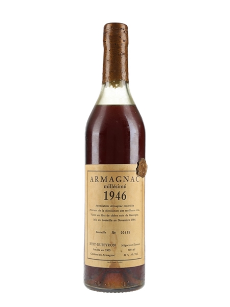 Dupeyron 1946 Armagnac Millesime Bottled 1984 70cl / 40%