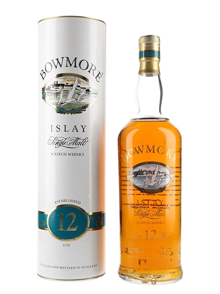 Bowmore 12 Year Old Bottled 1990s - Screen Printed Label 100cl / 43%