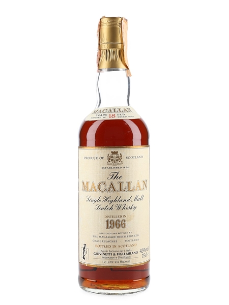 Macallan 1966 18 Year Old Bottled 1980s - Giovinetti 75cl / 43%