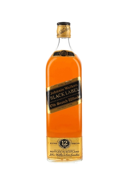 Johnnie Walker  Black Label 12 Year Old Bottled 1980s - Duty Free 100cl