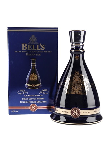 Bell's 8 Year Old Ceramic Decanter 2002 Golden Jubilee Queen Elizabeth II 50 Years Reign 70cl / 40%