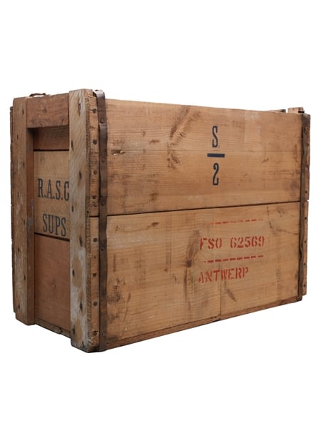 Rum Flagon Wooden Crate 1950s - FSO 62569 - Antwerp 53cm x 26cm x 39cm