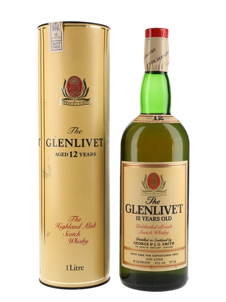 Glenlivet 12 Year Old Bottled 1970s-1980s 100cl / 43%