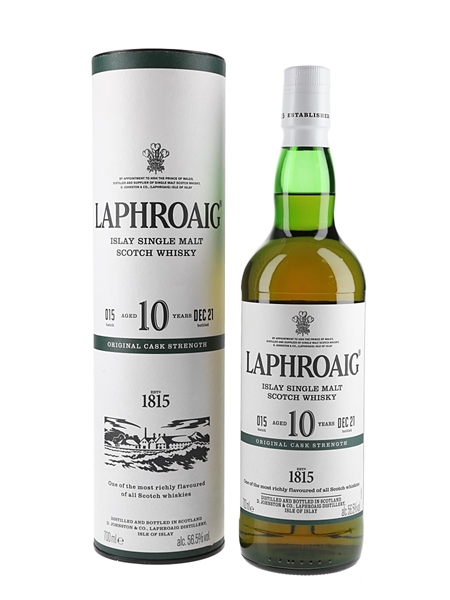 Laphroaig 10 Year Old Original Cask Strength Bottled 2021 - Batch 015 70cl / 56.5%