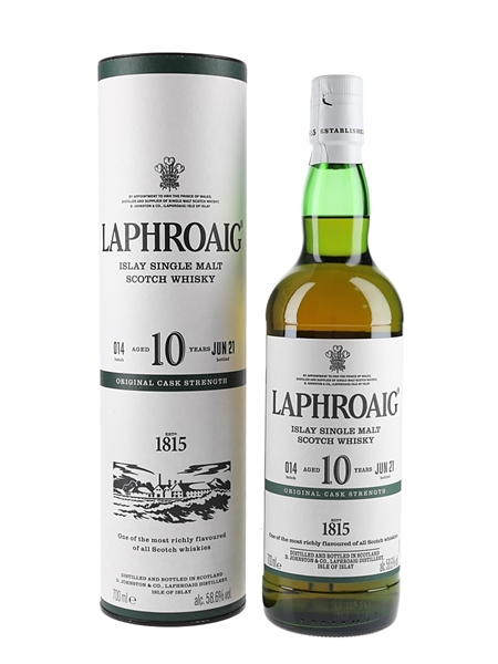 Laphroaig 10 Year Old Original Cask Strength Bottled 2021 - Batch 014 70cl / 58.6%