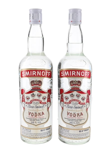 Smirnoff Red Label Bottled 1970s - International Distillers & Vintners Ltd 2 x 75.7cl / 37.5%