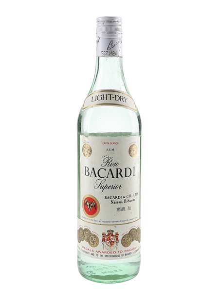 Bacardi Carta Blanca Superior Bottled 1990s - Westbay Distributors Ltd 70cl / 37.5%