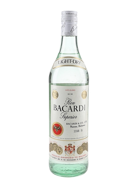 Bacardi Carta Blanca Superior Bottled 1990s - Westbay Distributors Ltd 70cl / 37.5%