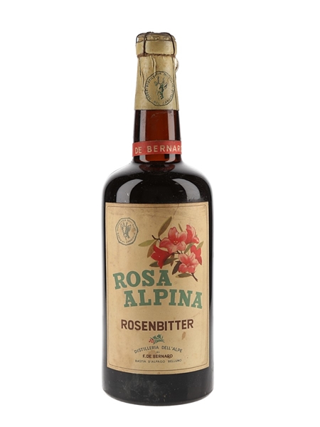 F De Bernard Rosa Alpina Rosenbitter Bottled 1940s 100cl / 27%