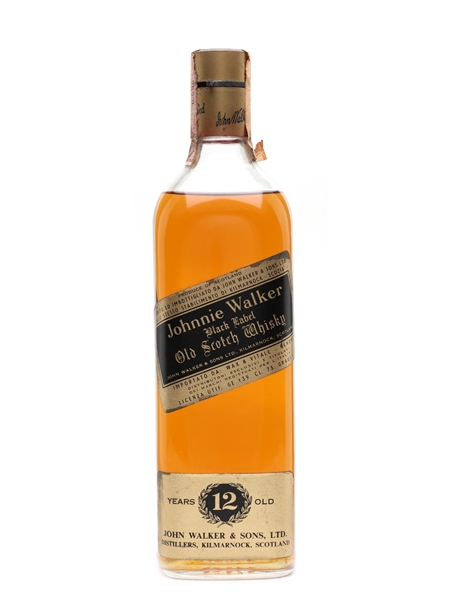 Johnnie Walker Black Label 12 Year Old Bottled 1970s - Wax & Vitale 75cl / 43%