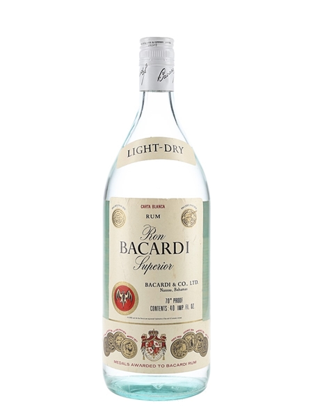 Bacardi Carta Blanca Bottled 1970s - Nassau, Bahamas 113cl / 40%