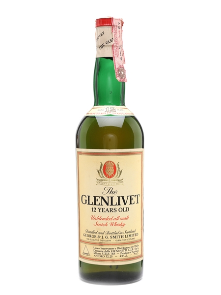 Glenlivet 12 Year Old Bottled 1970s - Giovinetti 75cl / 43%