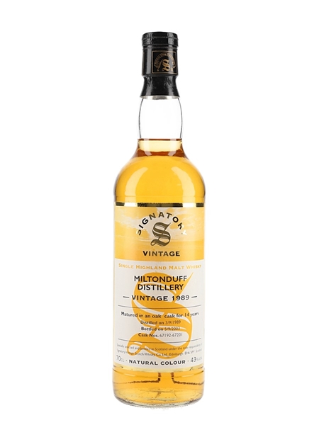 Miltonduff 1989 14 Year Old Bottled 2003 - Signatory Vintage 70cl / 43%