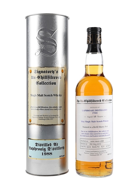 Laphroaig 1988 15 Year Old Cask 3604 Bottled 2003 - Signatory Vintage 70cl / 46%